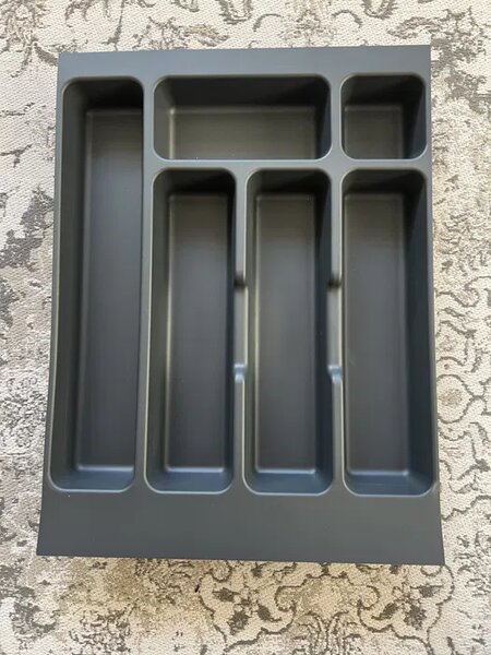 Vložka / príborník do 40 cm zásuvky - CUTLERY sivý plast 30 x 46 cm
