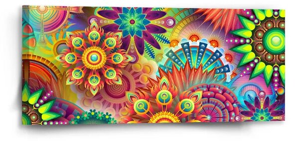Sablio Obraz Farebné obrazce - 110x50 cm