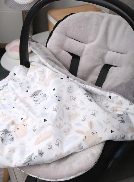 Vulpi Deka do kočíka, autosedačky plyš 75x50 Farba: sivá-srnky