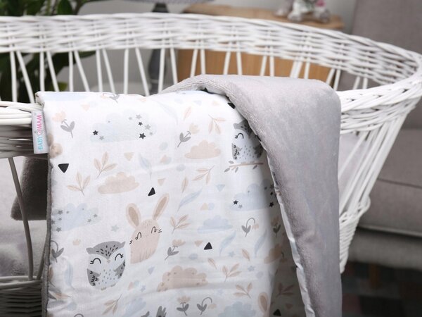 Vulpi Deka do kočíka, autosedačky plyš 75x50 Farba: sivá-srnky