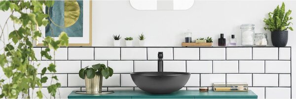 Invena Siros, vysoká umývadlová batéria h-258, čierna matná, INV-BU-90-W04-A