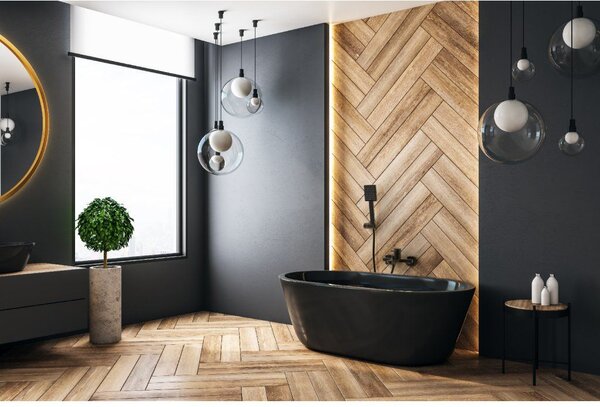 Invena Glamour Trend, vaňová batéria, čierna matná, BW-02-004-V