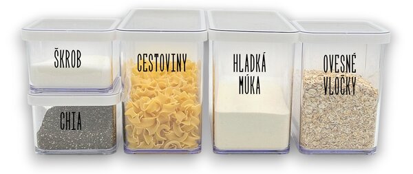 Súprava 5 ks dóz na potraviny Rotho Loft, biela