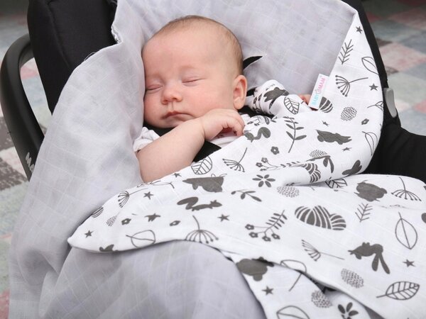 Vulpi Mušelínová deka do autosedačky Baby 80x80 Farba: béžová