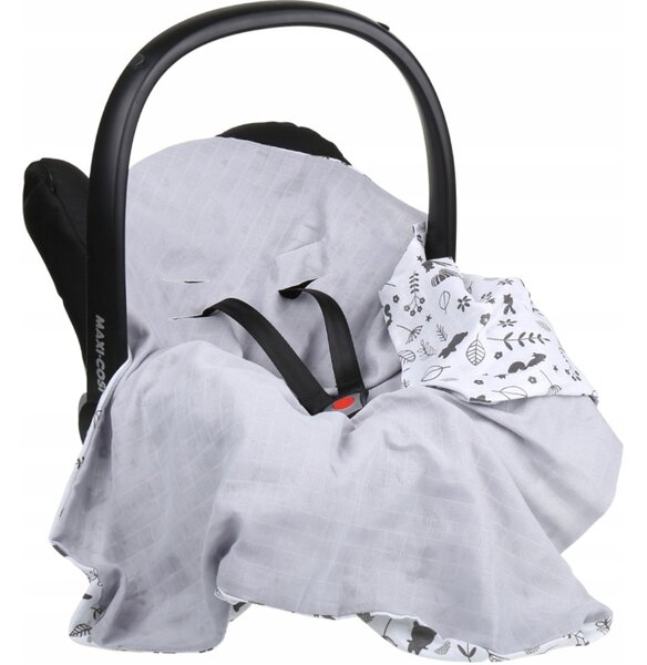 Vulpi Mušelínová deka do autosedačky Baby 80x80 Farba: béžová