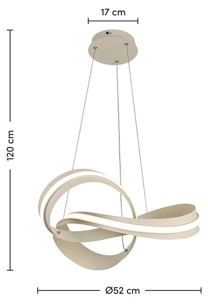 ZÁVESNÉ LED SVIETIDLO, 52/52/120 cm Novel - Interiérové svietidlá