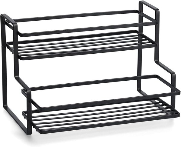 Zeller Present Polica na korenie, 2-poschodová, čierna RACK, 26 × 20 × 17
