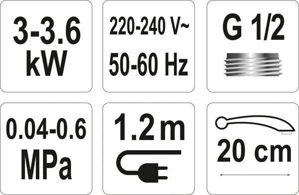 FALA Drezová batéria s elektrickým ohrievačom vody (20 cm)
