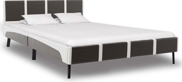 Rám postele sivo-biely umelá koža 160x200 cm