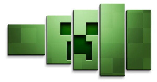 Sablio Obraz - 5-dílný Green Blocks - 100x60 cm