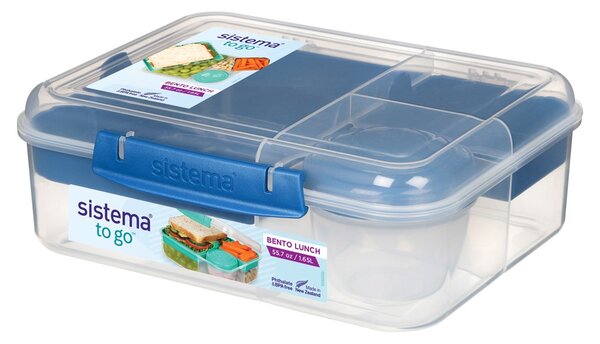 Sistema TO GO Trojkomorová krabička s nádobou na jogurt a 2 tácky 1,65 l