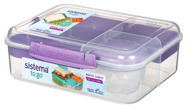 Sistema TO GO Trojkomorová krabička s nádobou na jogurt a 2 tácky 1,65 l