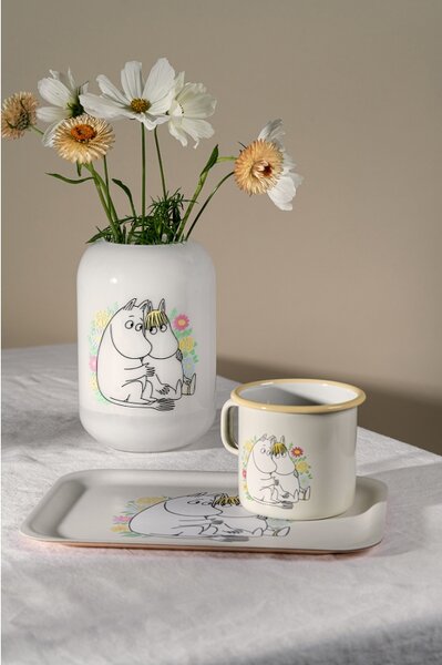 Muurla Hrnček Moomin Flowers 0,55l, smalt / žltý
