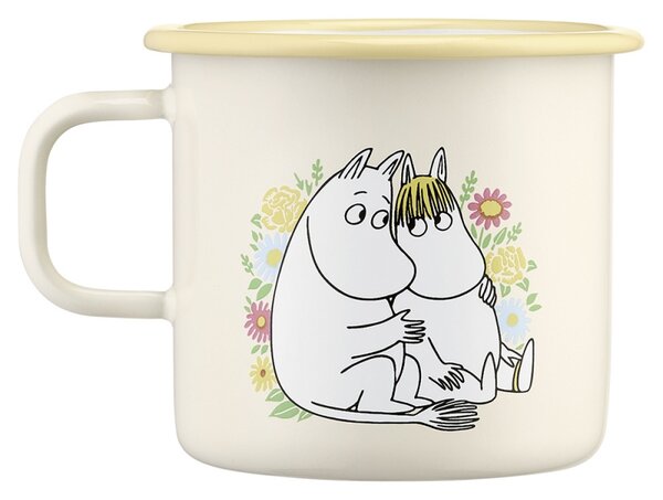 Muurla Hrnček Moomin Flowers 0,55l, smalt / žltý