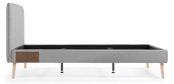 Sivá dvojlôžková posteľ Kave Home Lydia, 160×200 cm
