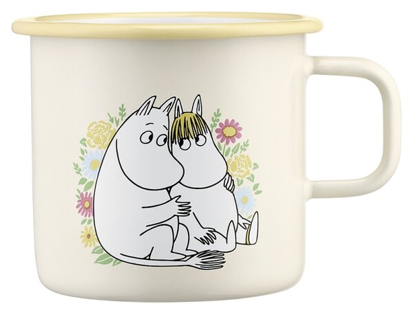Muurla Hrnček Moomin Flowers 0,55l, smalt / žltý