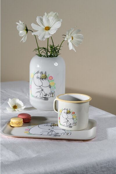 Muurla Hrnček Moomin Flowers 0,55l, smalt / žltý