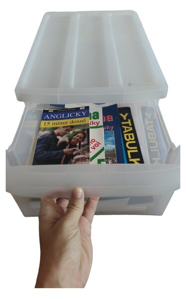 M - Zásuvka, úložný box výsuvný, transparentný Rotho SYSTEMIX (A4)