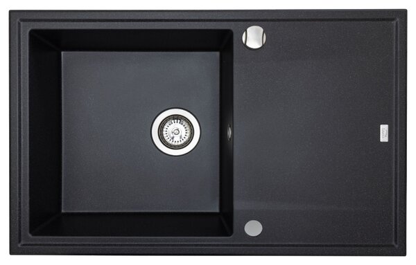 Laveo Megalo, 1-komorový granitový drez 780x500x185 mm, čierna škvrnitá, LAV-SBE_711T