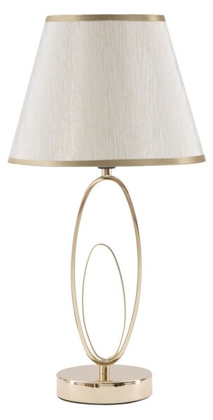Biela stolová lampa s konštrukciou v zlatej farbe Mauro Ferretti Flush