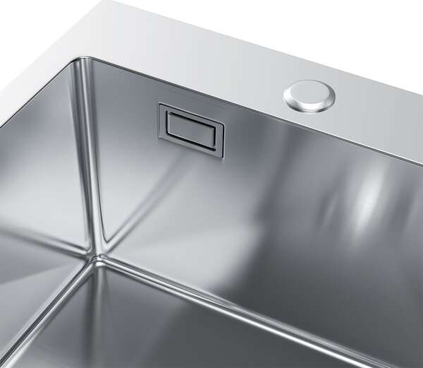 Erga HD, 1-komorový oceľový drez 400x500x210 mm, oceľová, ERG-MLS-HD4050