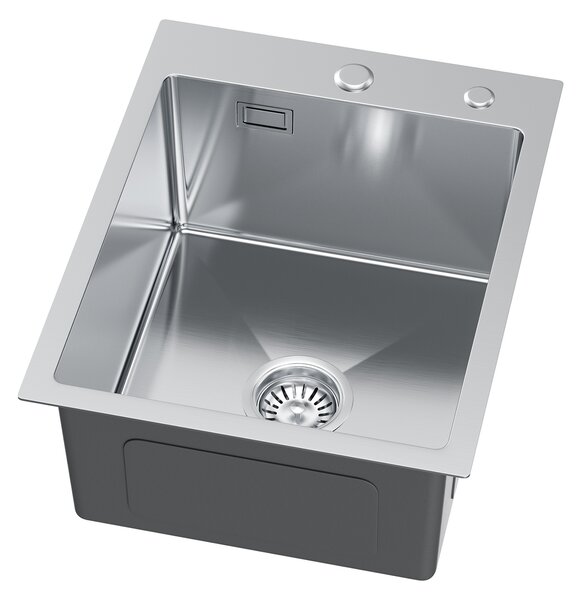 Erga HD, 1-komorový oceľový drez 400x500x210 mm, oceľová, ERG-MLS-HD4050