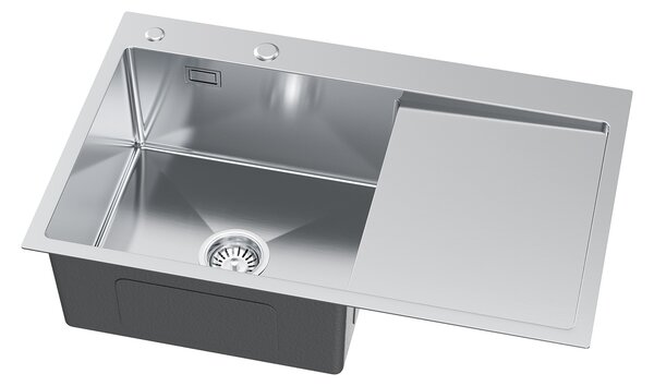 Erga HD, 1-komorový oceľový drez 780x490x210 mm, ľavý, oceľová, ERG-MLS-HD7849L