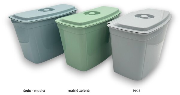 Závesný odpadkový kôš na kuchynské dvierka, 4l - sivý/biely/zelený Farba: biela
