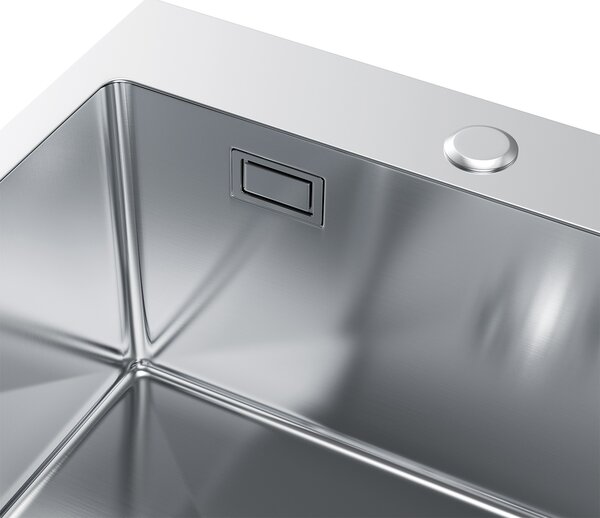 Erga HD, 1-komorový oceľový drez 460x450x210 mm, oceľová, ERG-MLS-HD4645