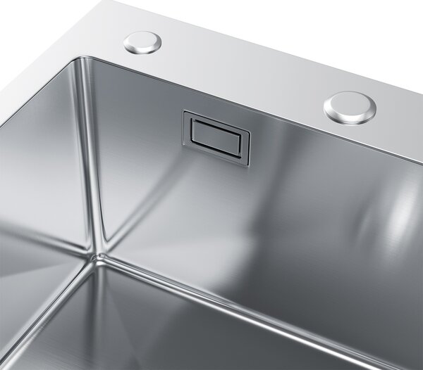 Erga HD, 1-komorový oceľový drez 780x490x210 mm, ľavý, oceľová, ERG-MLS-HD7849L