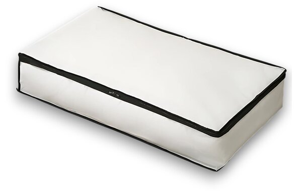 Arte Regal Textilný úložný box na uschovanie oblečenia a posteľnej bielizne, WHITE KIPIT, 105x45x15, biely