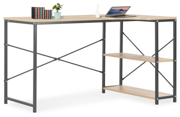 Počítačový stôl čierny a dubový 120x72x70 cm