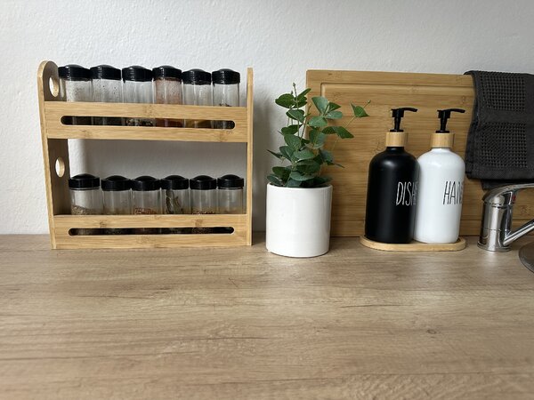 JJA Súprava 12ks koreničiek BLACK 80ml s bambusovým stojanom na koreničky ZENI