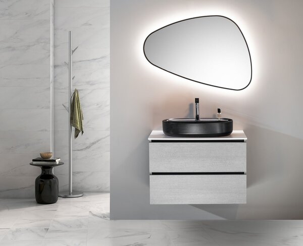 Sapho Sapho, ELENA LED podsvietené zrkadlo 20W, 68x96cm, čierna mat, 30574CI