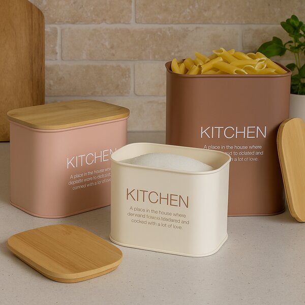 Zeller Present Sada 3ks plechových dóz ZELLER KITCHEN, mocha