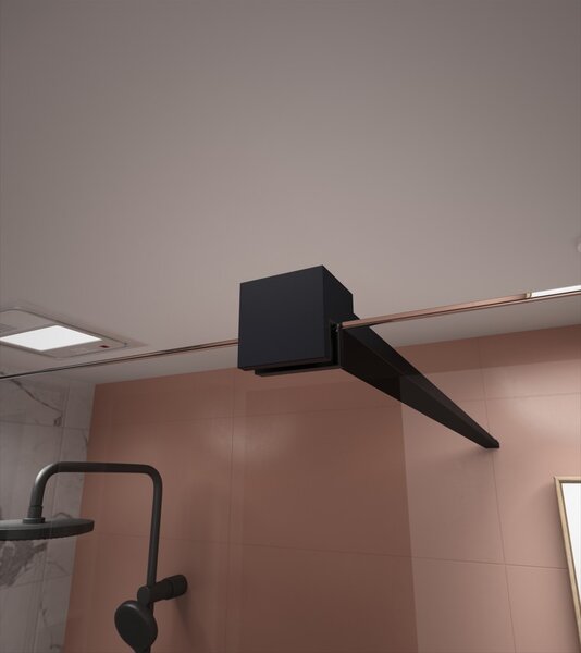 Erga Paris, stabilizačná vzpera pre sprchové zásteny s hrúbkou skla 8mm, dĺžka max. 150cm, čierna matná, ERG-V02-PARIS-BAR-BK