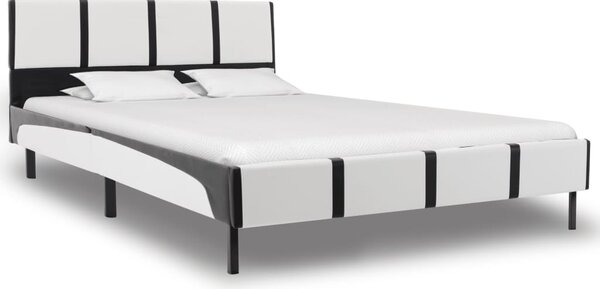 Rám postele čierno -biely umelá koža 120x200 cm