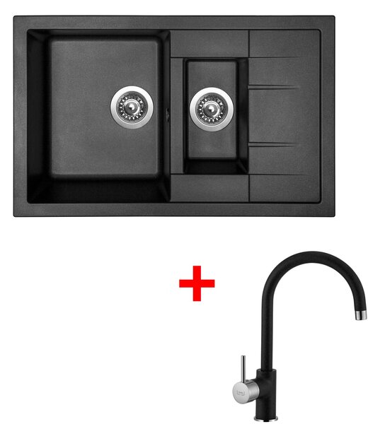 Set Sinks CRYSTAL 780.1 Metalblack + batéria VITALIA GR