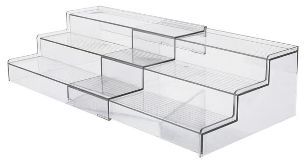 JJA Prídavná rozťahovacia polička, organizér na korenie, 3 schodíky, 31 - 58 x 23 x 12 cm
