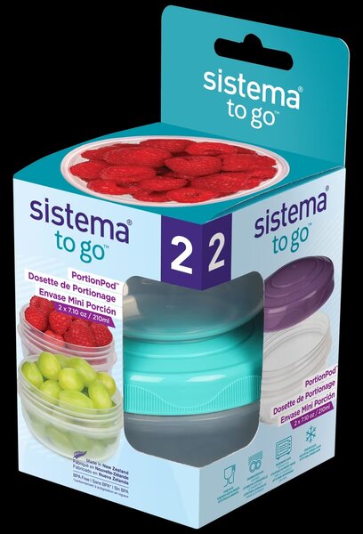 SISTEMA Mini 2 krabičky na desiatu, 2 x 210ml SISTEMA, mix farieb