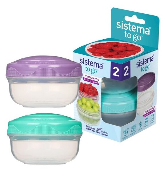SISTEMA Mini 2 krabičky na desiatu, 2 x 210ml SISTEMA, mix farieb