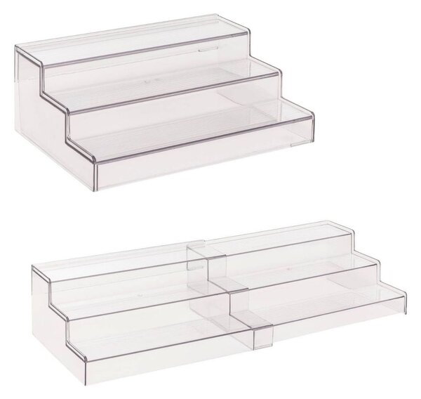 JJA Prídavná rozťahovacia polička, organizér na korenie, 3 schodíky, 31 - 58 x 23 x 12 cm
