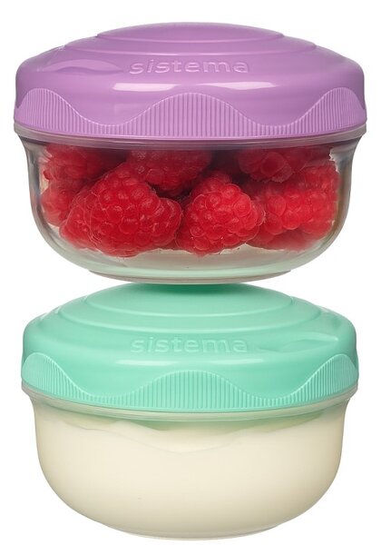 SISTEMA Mini 2 krabičky na desiatu, 2 x 210ml SISTEMA, mix farieb