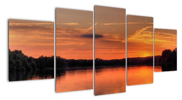 Západ slnka na jazere, obraz (Obraz 150x70cm)