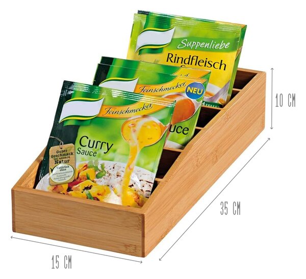 Kesper 70822 Univerzálny organizér bambus 6 priehradiek 15 x 7 x 35 cm
