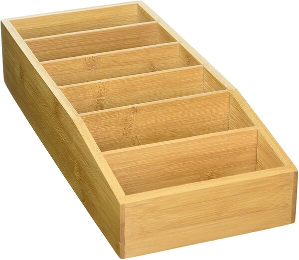Kesper 70822 Univerzálny organizér bambus 6 priehradiek 15 x 7 x 35 cm
