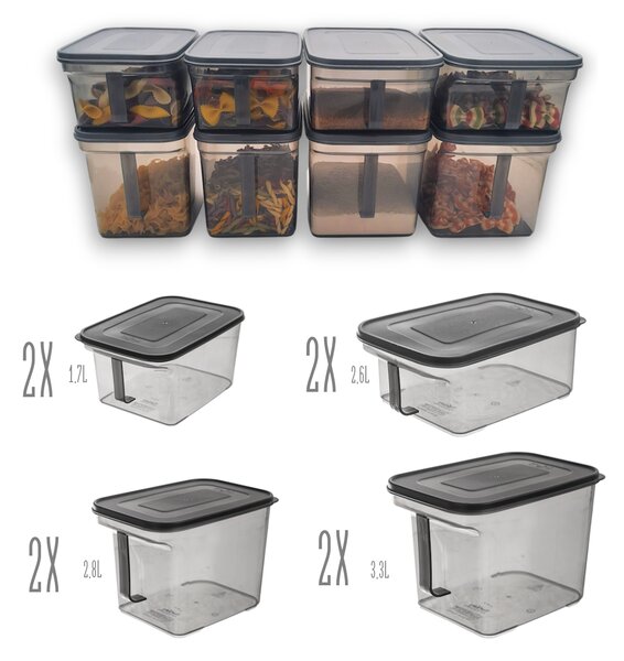 Orion Súprava 8 ks dóz Matrix, 2x1,7l+ 2x2,6l + 2x2,8 l+ 2x3,3l