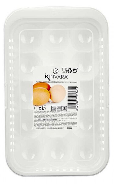 Arte Regal Box na vajíčka, obal na 15 ks vajec, biely WAPPA