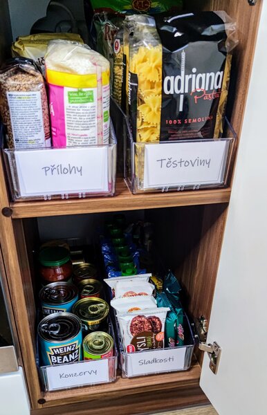 Usporadejto.cz Úložný box, ideálny do špajzy, s etiketou + 2 priehradky, BITO, 40x13 cm