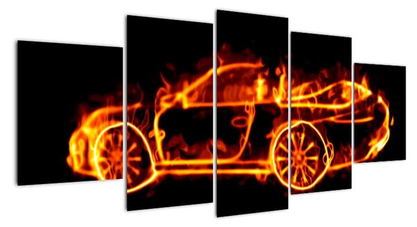 Obraz horiaceho auta (Obraz 150x70cm)
